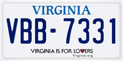 VA license plate VBB7331
