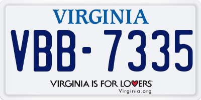 VA license plate VBB7335