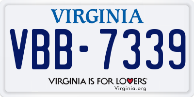 VA license plate VBB7339