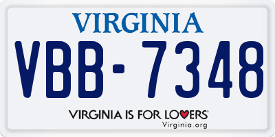 VA license plate VBB7348