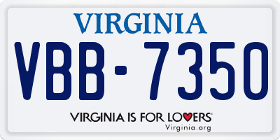 VA license plate VBB7350