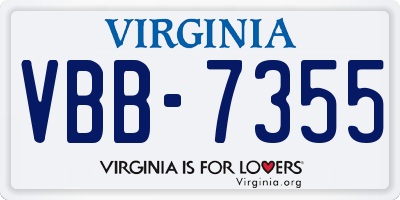 VA license plate VBB7355