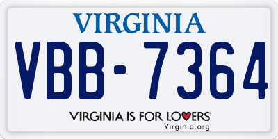 VA license plate VBB7364