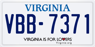 VA license plate VBB7371