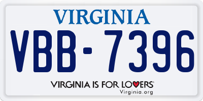 VA license plate VBB7396