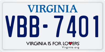 VA license plate VBB7401
