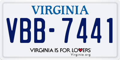 VA license plate VBB7441