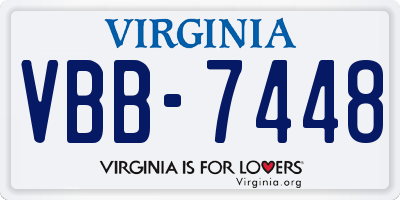 VA license plate VBB7448