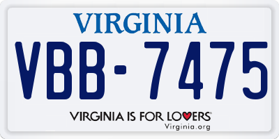VA license plate VBB7475