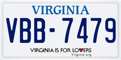 VA license plate VBB7479