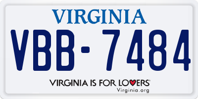 VA license plate VBB7484