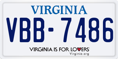 VA license plate VBB7486