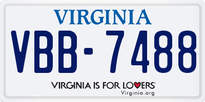 VA license plate VBB7488
