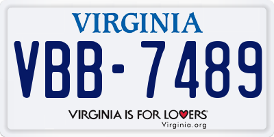 VA license plate VBB7489
