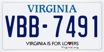VA license plate VBB7491