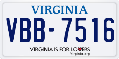 VA license plate VBB7516