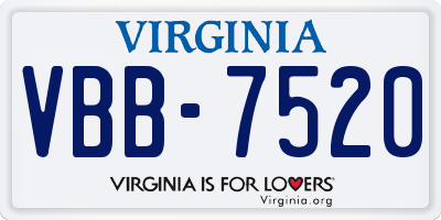 VA license plate VBB7520