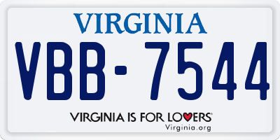 VA license plate VBB7544