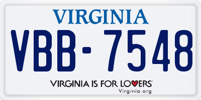 VA license plate VBB7548