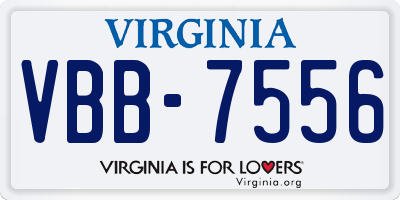 VA license plate VBB7556