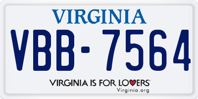 VA license plate VBB7564