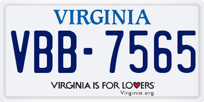 VA license plate VBB7565