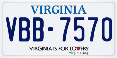 VA license plate VBB7570