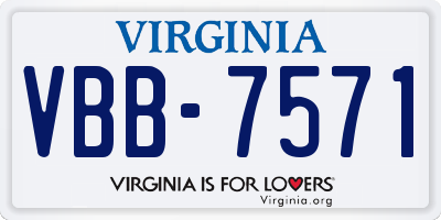 VA license plate VBB7571