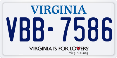 VA license plate VBB7586