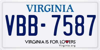 VA license plate VBB7587