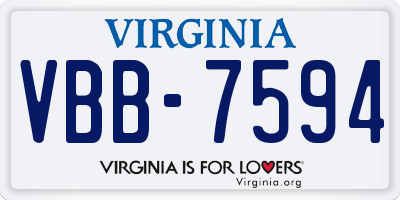VA license plate VBB7594