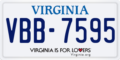 VA license plate VBB7595
