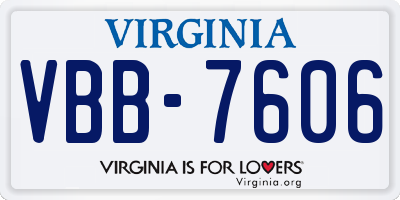 VA license plate VBB7606