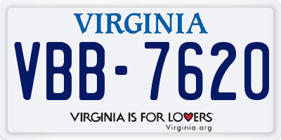 VA license plate VBB7620