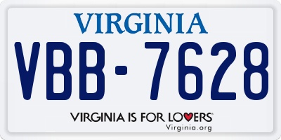 VA license plate VBB7628