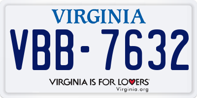 VA license plate VBB7632