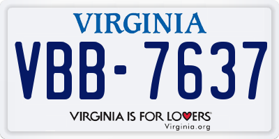 VA license plate VBB7637