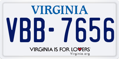 VA license plate VBB7656