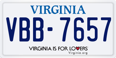 VA license plate VBB7657