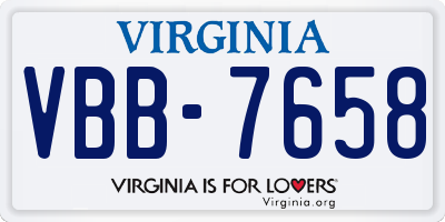 VA license plate VBB7658