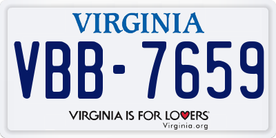VA license plate VBB7659