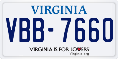 VA license plate VBB7660
