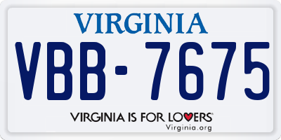 VA license plate VBB7675