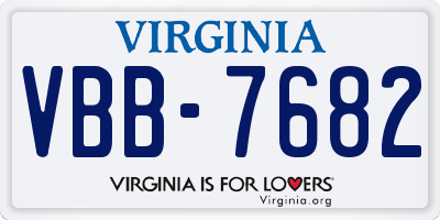 VA license plate VBB7682