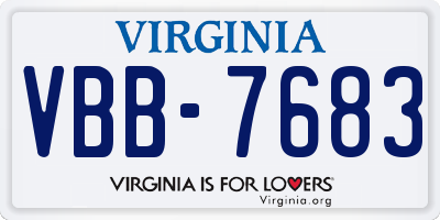 VA license plate VBB7683