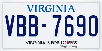 VA license plate VBB7690