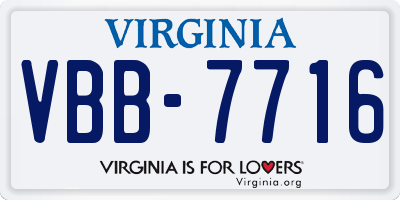 VA license plate VBB7716