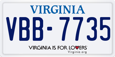 VA license plate VBB7735