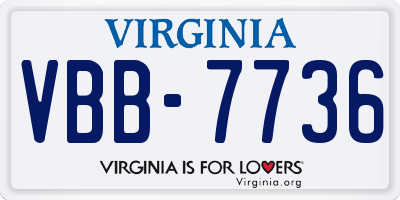 VA license plate VBB7736