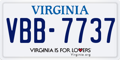 VA license plate VBB7737